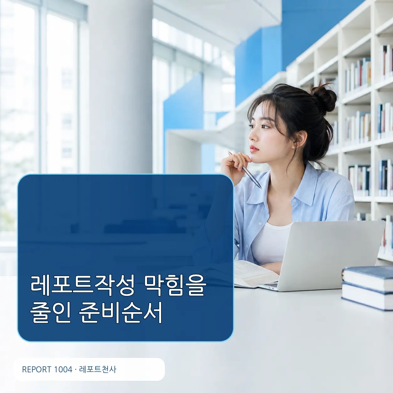 레포트작성 막힘을 줄인 준비순서 제목 포스터