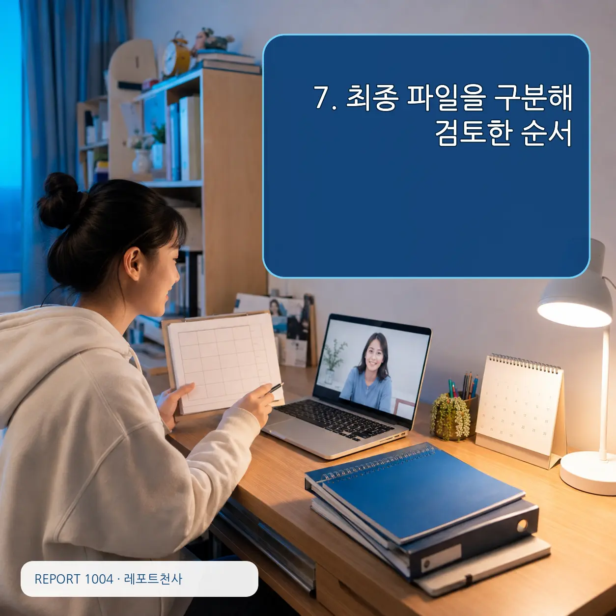 7. 최종 파일을 구분해 검토한 순서 포스터