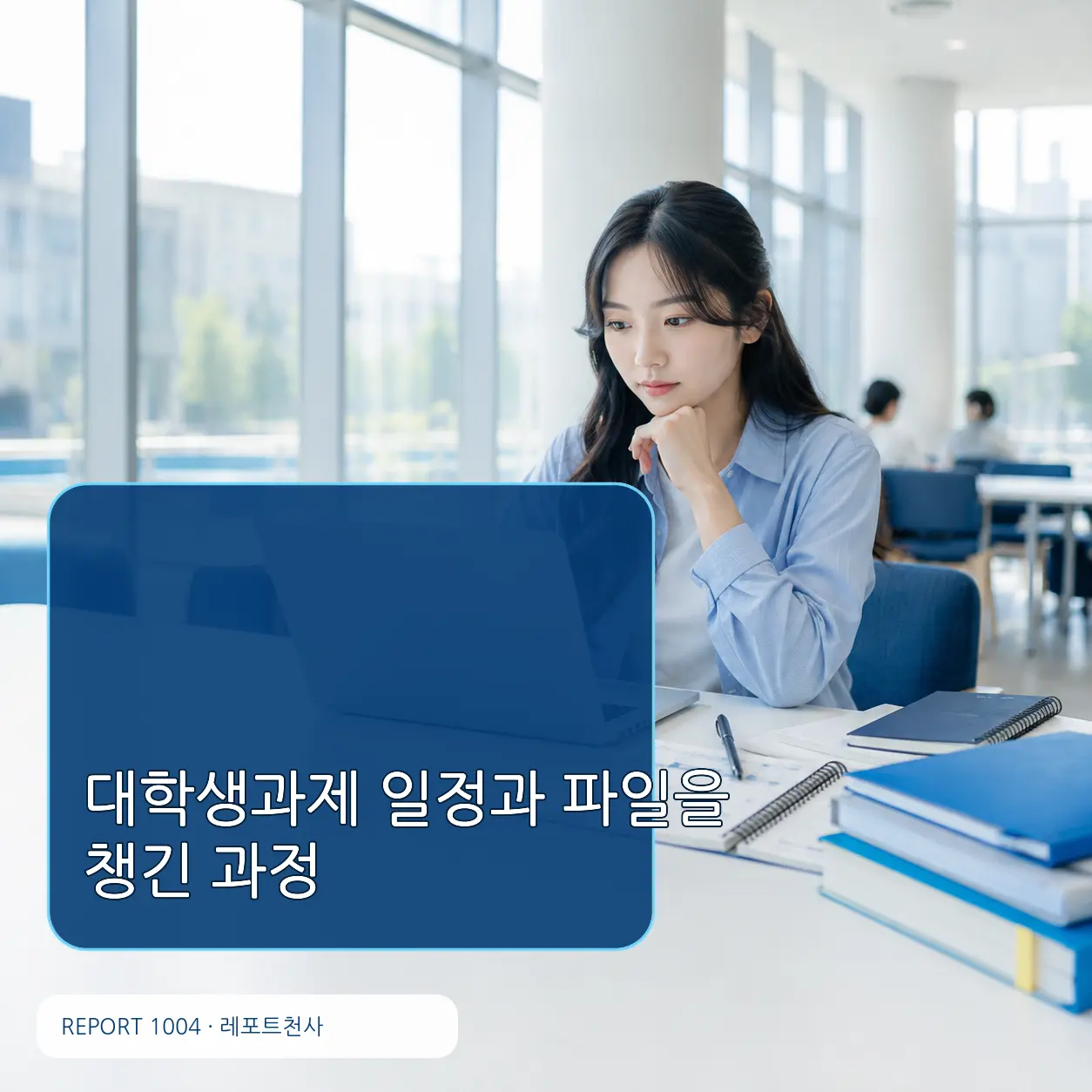 대학생과제 일정과 파일을 챙긴 과정 제목 포스터