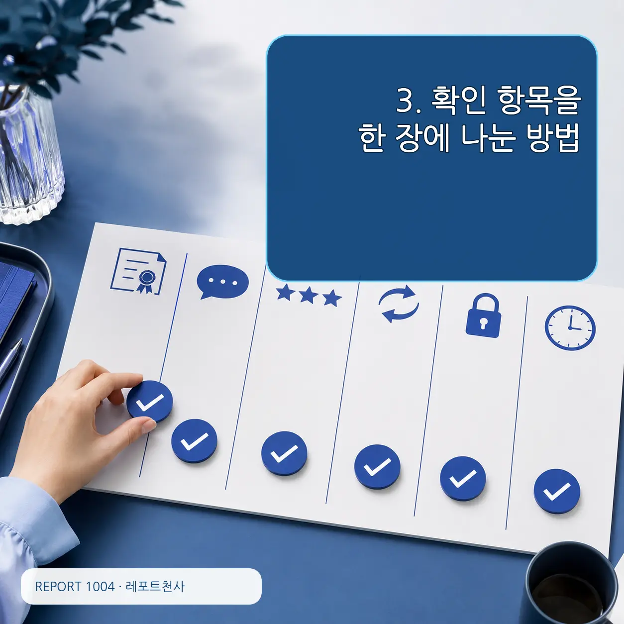 3. 확인 항목을 한 장에 나눈 방법 포스터