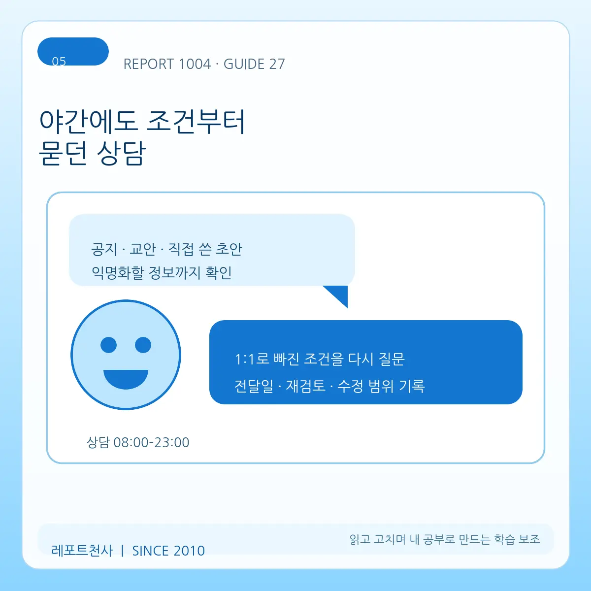 5. 야간에도 조건부터 묻던 상담 포스터