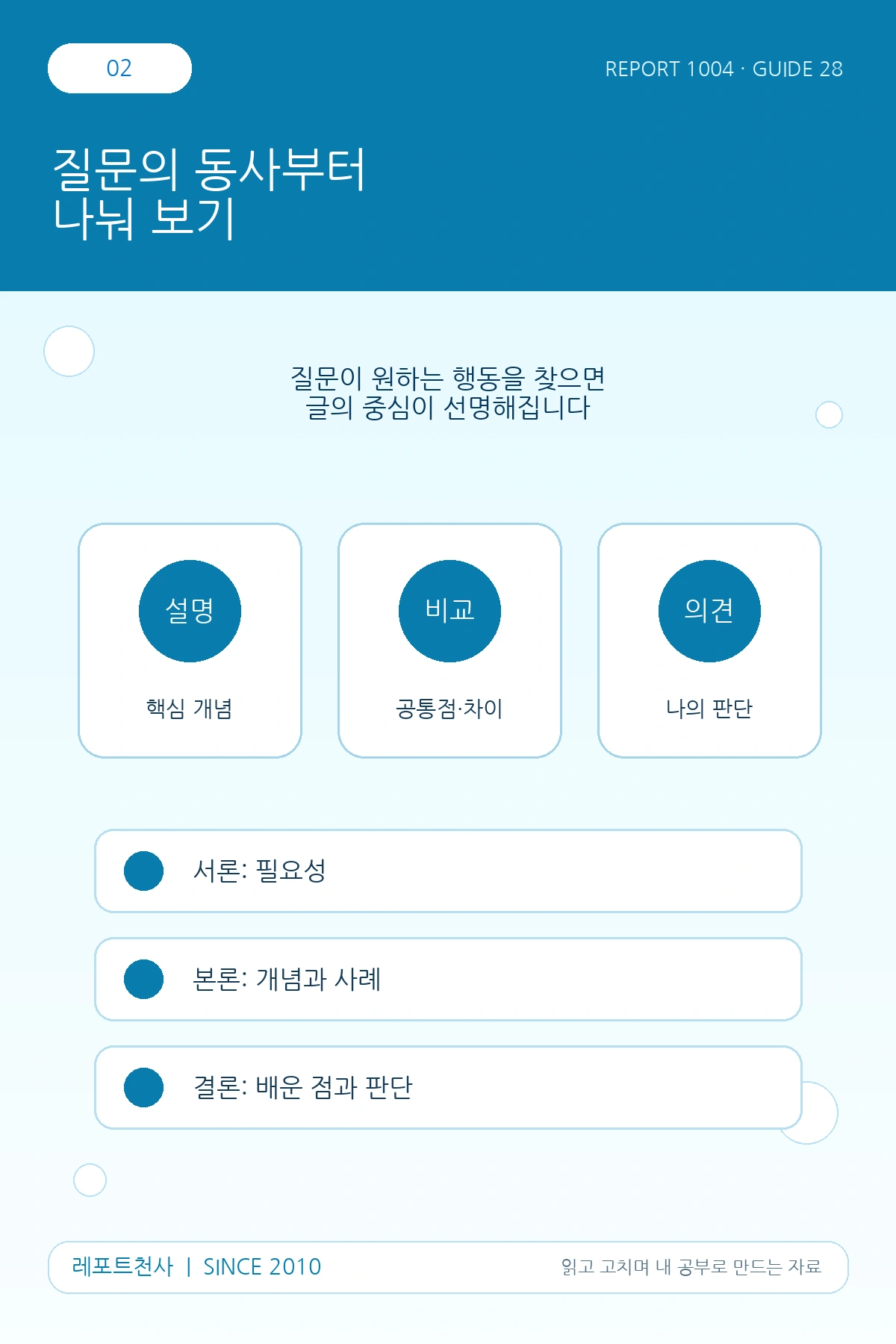 2. 질문의 동사부터 나눠 보기 포스터