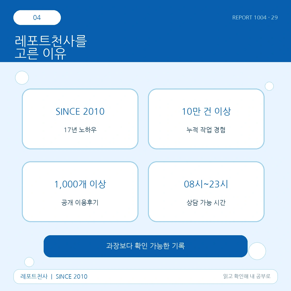 4. 레포트천사를 고른 이유 포스터