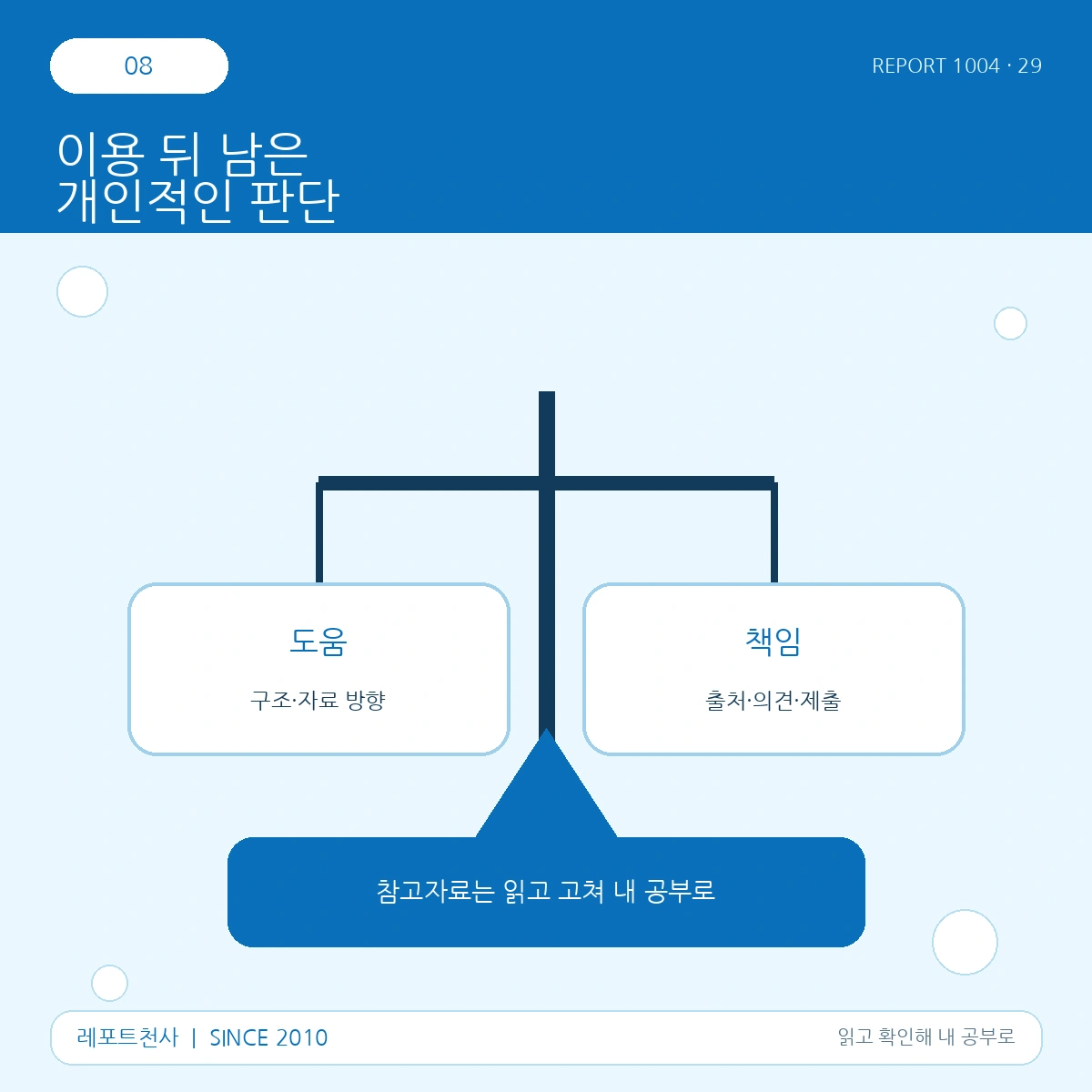 8. 이용 뒤 남은 개인적인 판단 포스터