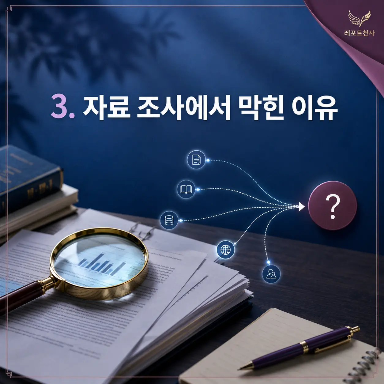 3. 자료 조사에서 막힌 이유 포스터