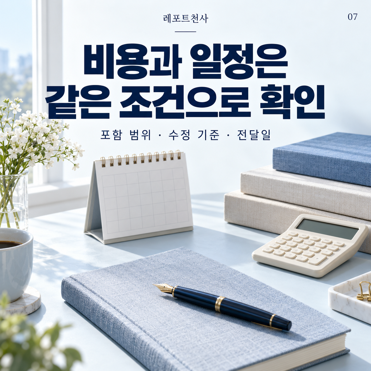6. 비용과 전달 일정을 같은 조건으로 확인한다 포스터