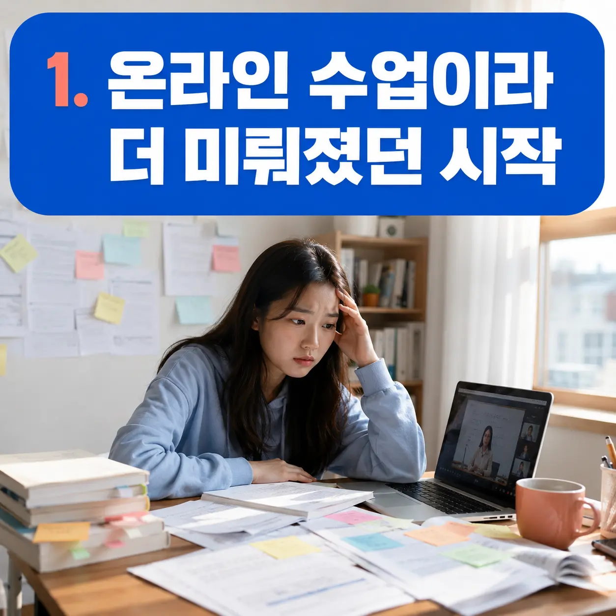 1. 온라인 수업이라 더 미뤄졌던 시작 포스터