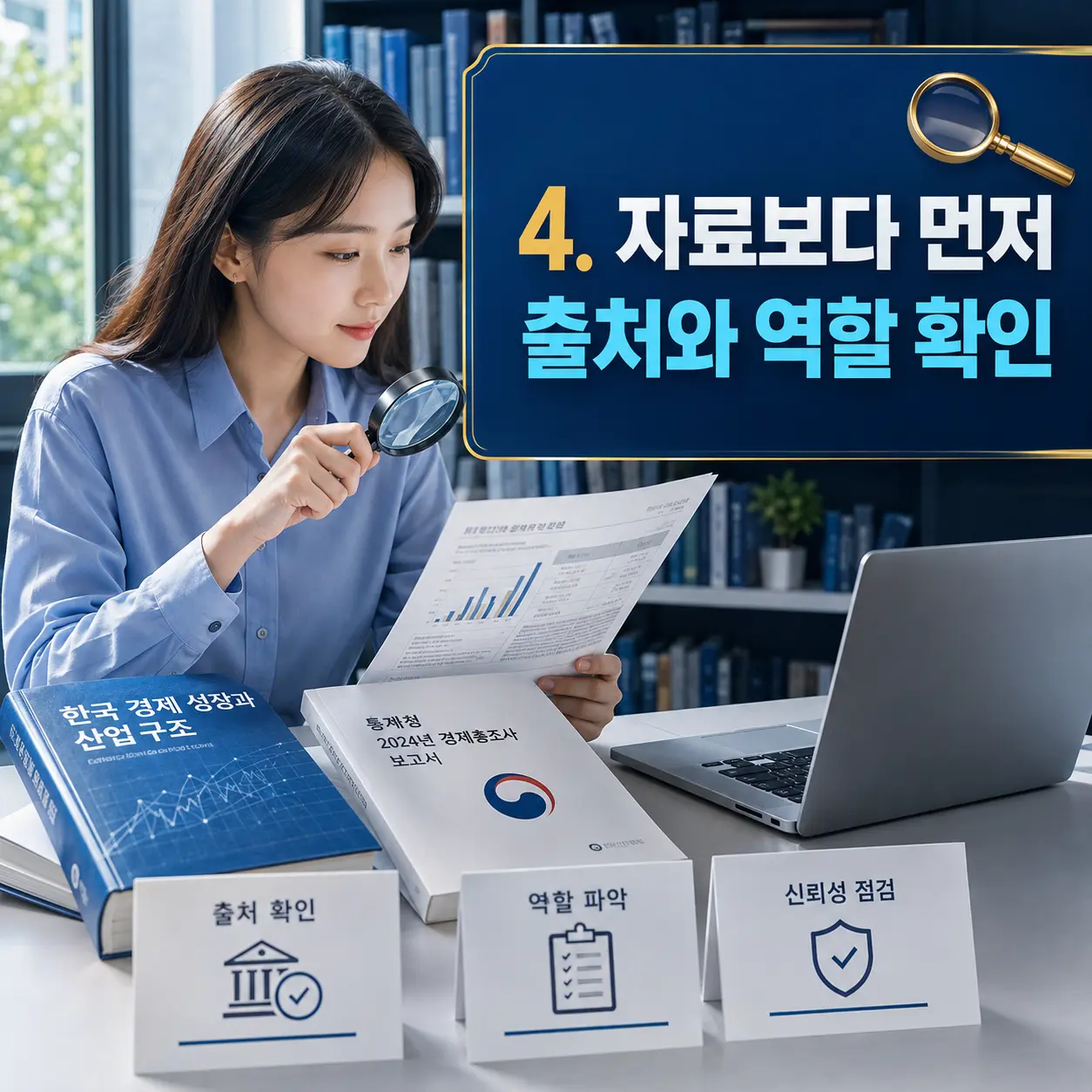 4. 자료의 수보다 출처와 역할 확인하기 포스터