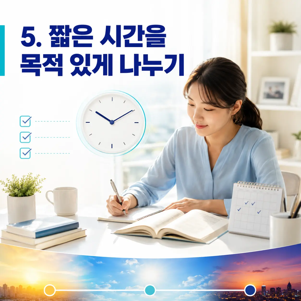 5. 짧은 시간을 목적 있게 나누기 포스터