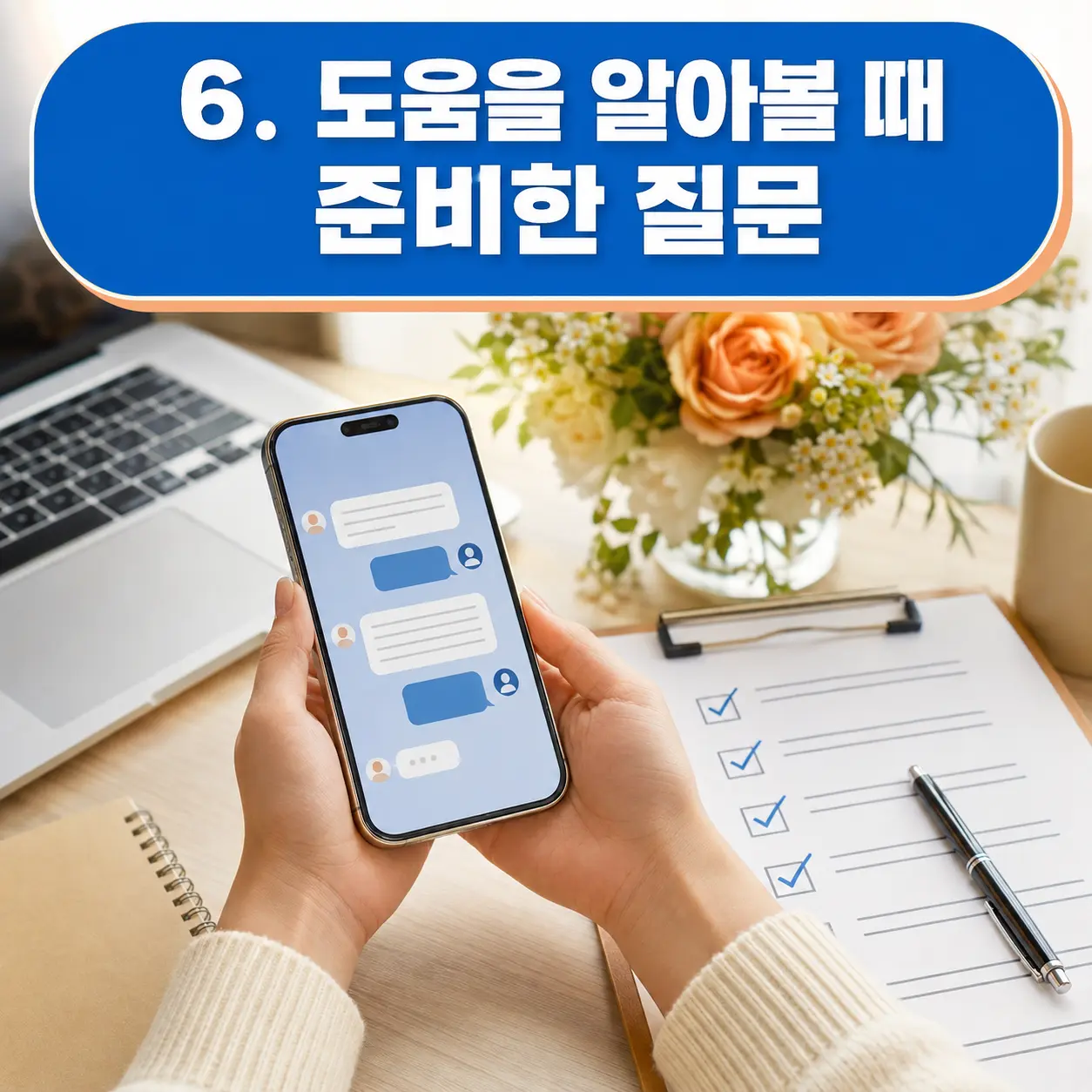 6. 도움을 알아볼 때 준비한 질문 포스터