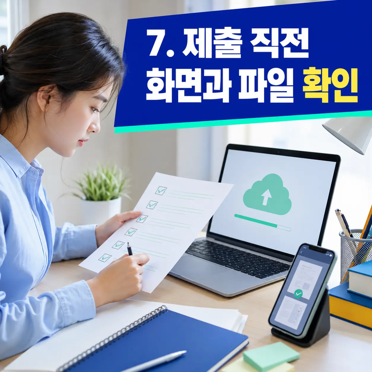 7. 제출 직전 화면과 파일을 함께 확인하기 포스터