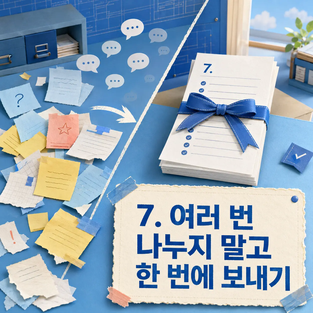 7. 여러 번 나누지 말고 한 번에 보내기 포스터