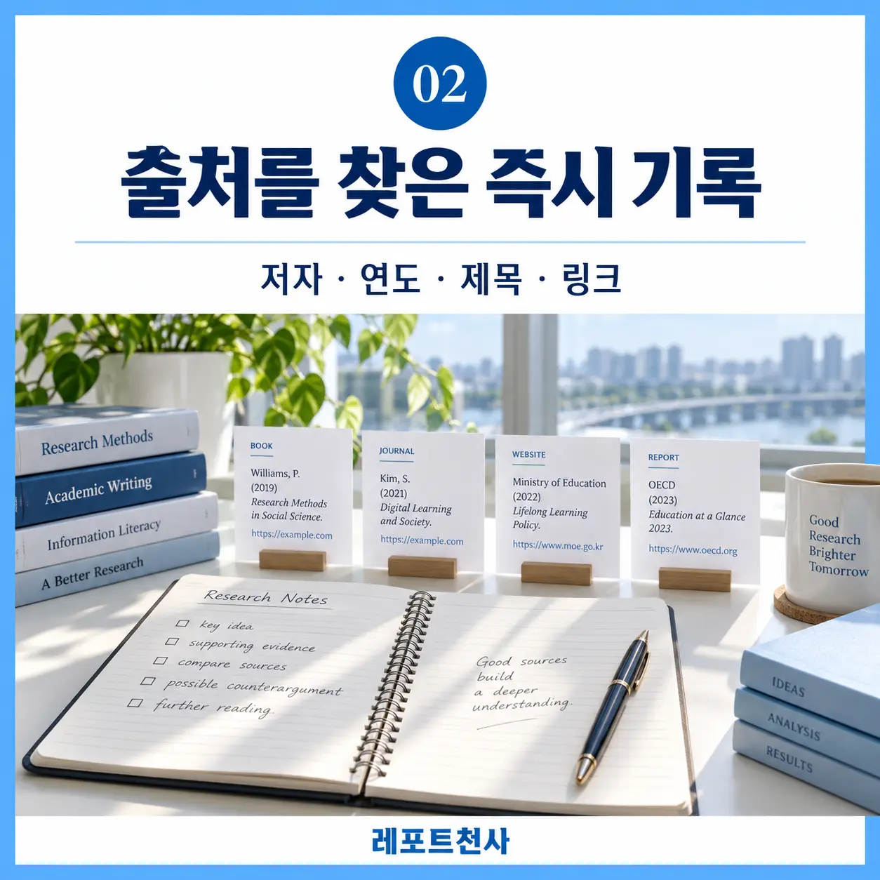 1. 자료를 찾은 순간부터 기록한다 포스터