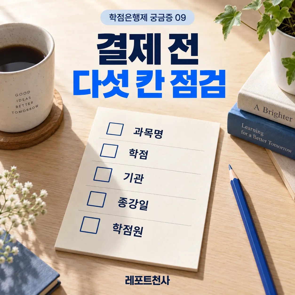 8. 결제 전 다섯 칸을 채우고 과제 시간도 잡는다 포스터