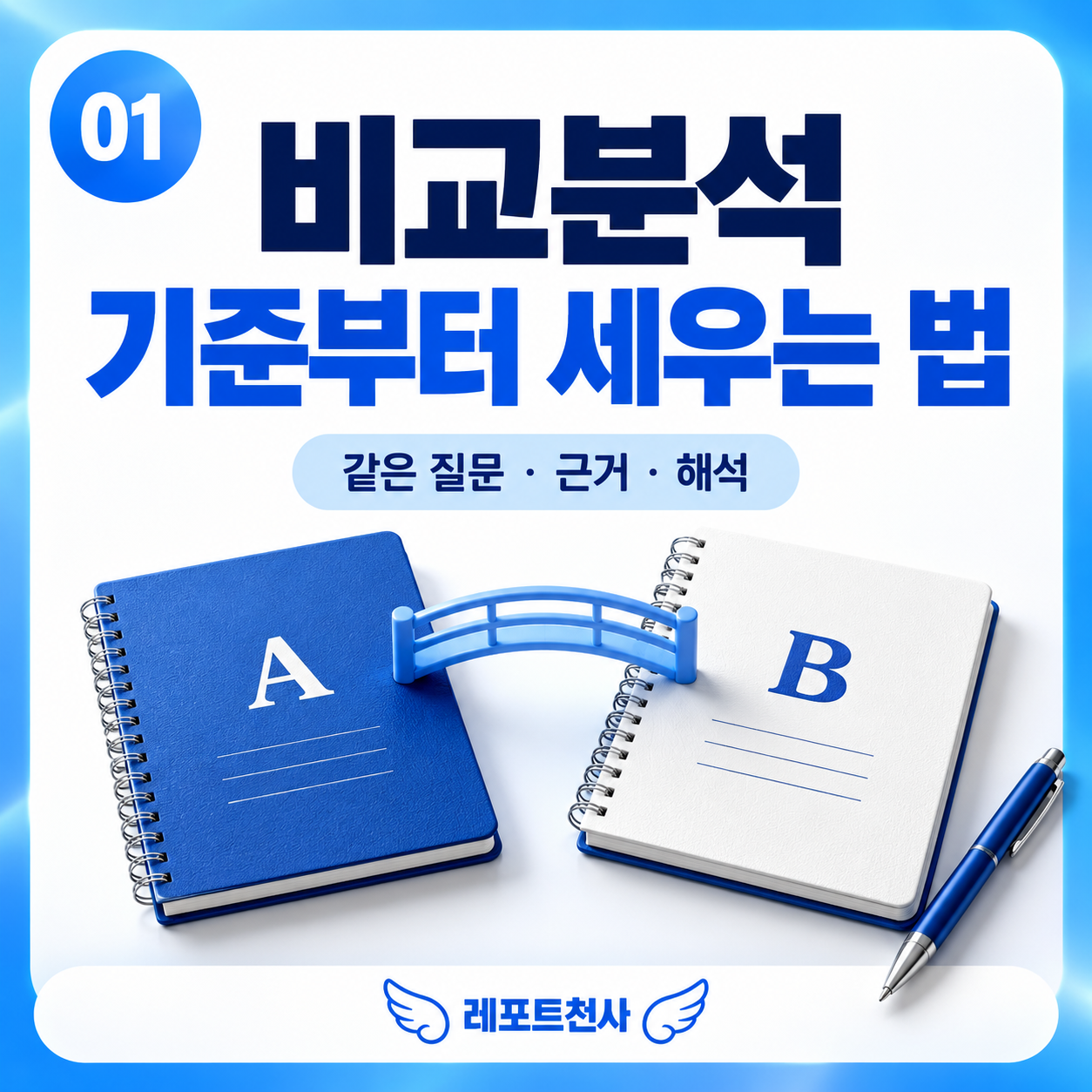레포트 비교분석 기준부터 세우는법 제목 포스터