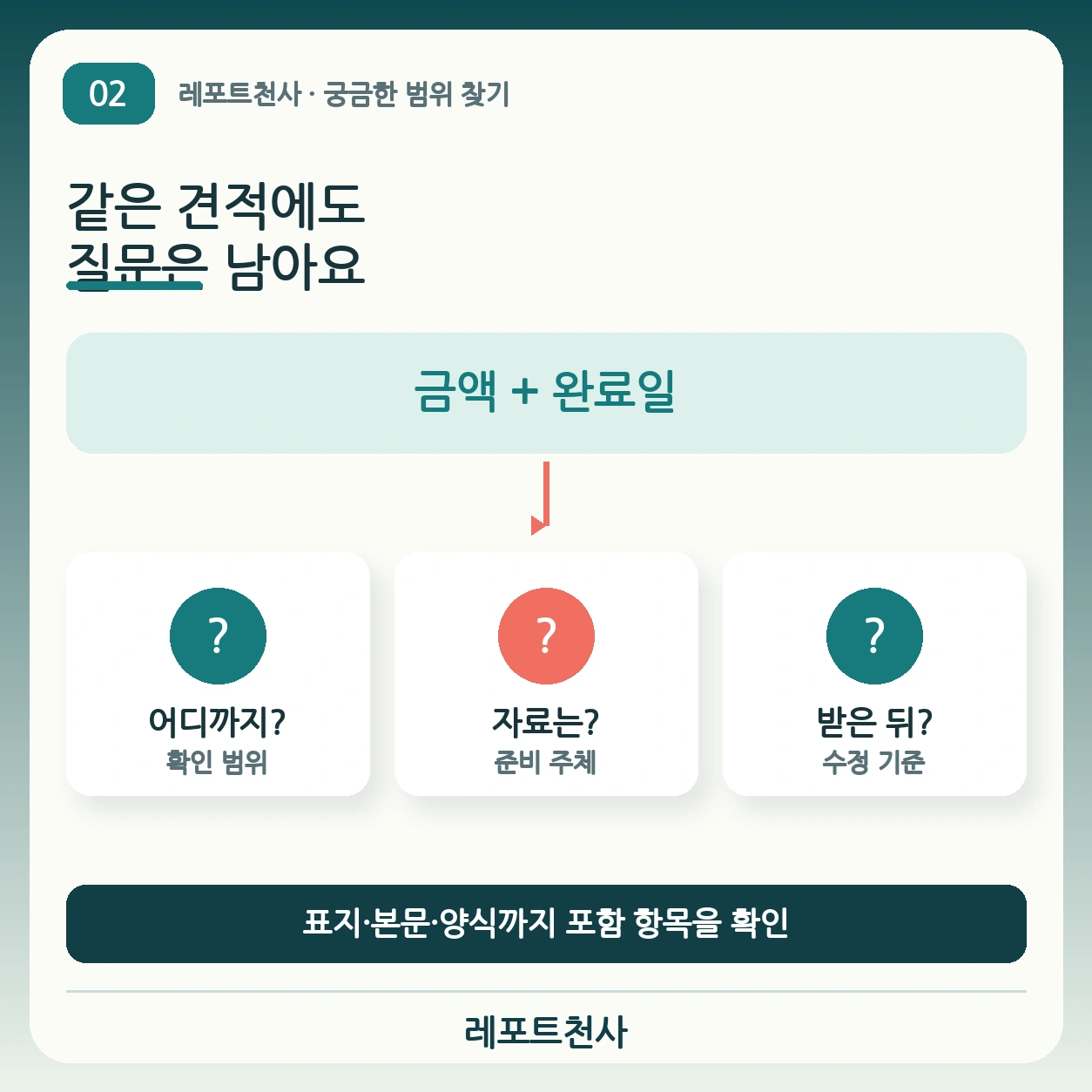1. 같은 견적이라도 궁금한 점은 남아요 포스터