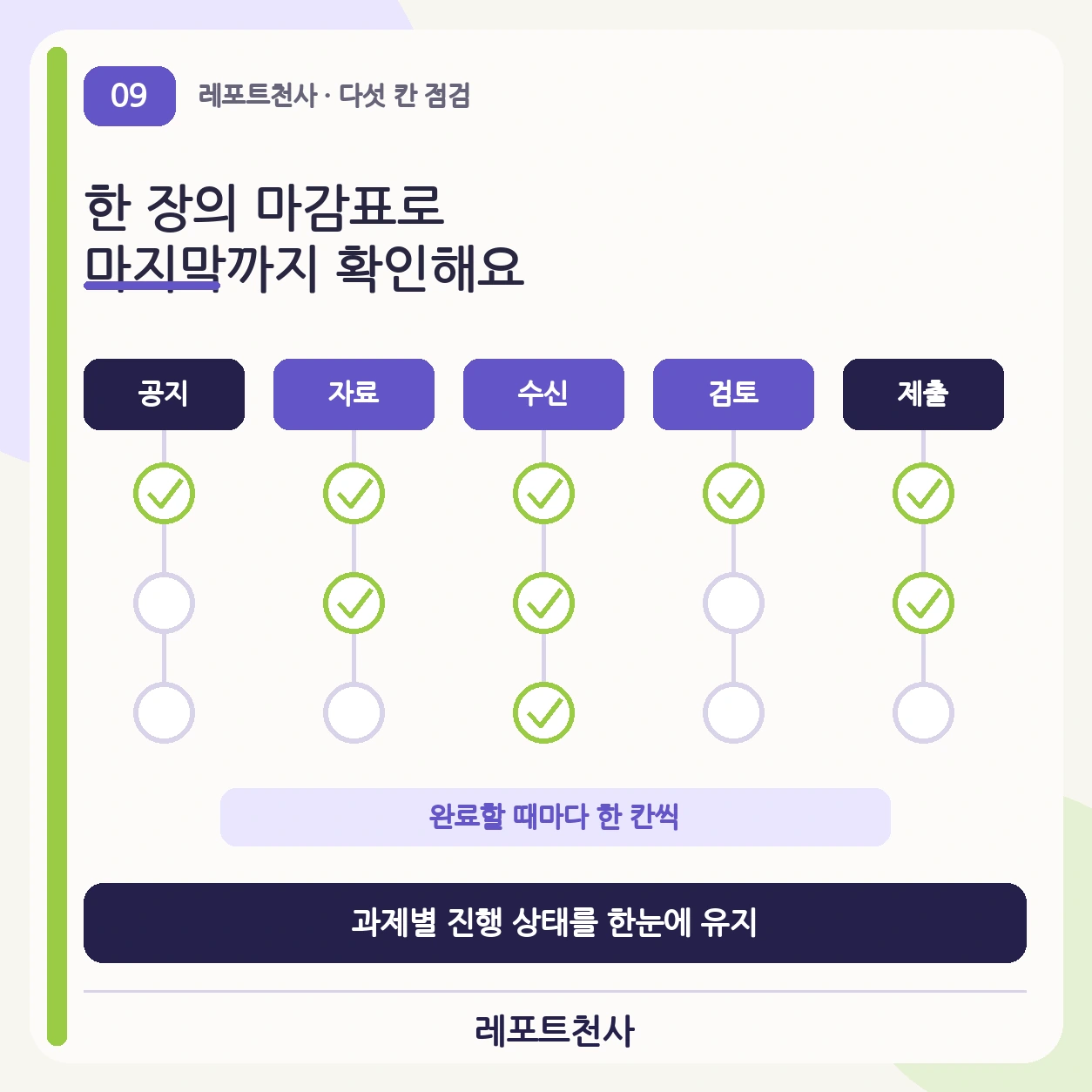 8. 한 장의 마감표로 마지막까지 확인해요 포스터