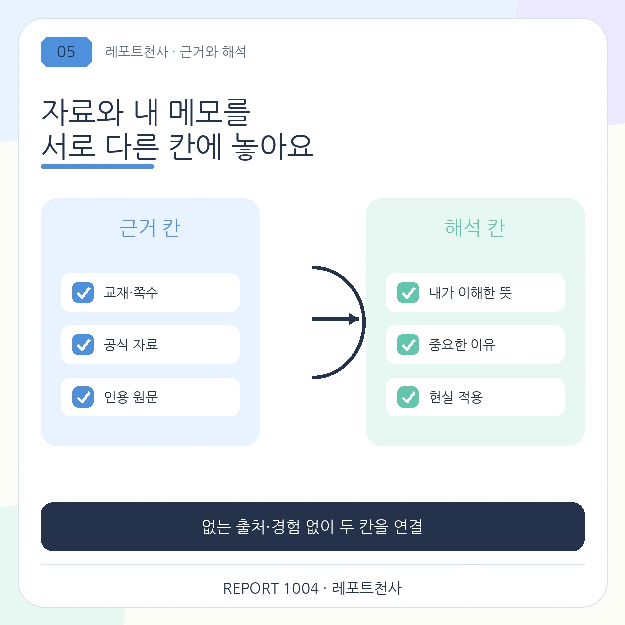 4. 근거와 내 메모를 따로 연결해요 포스터