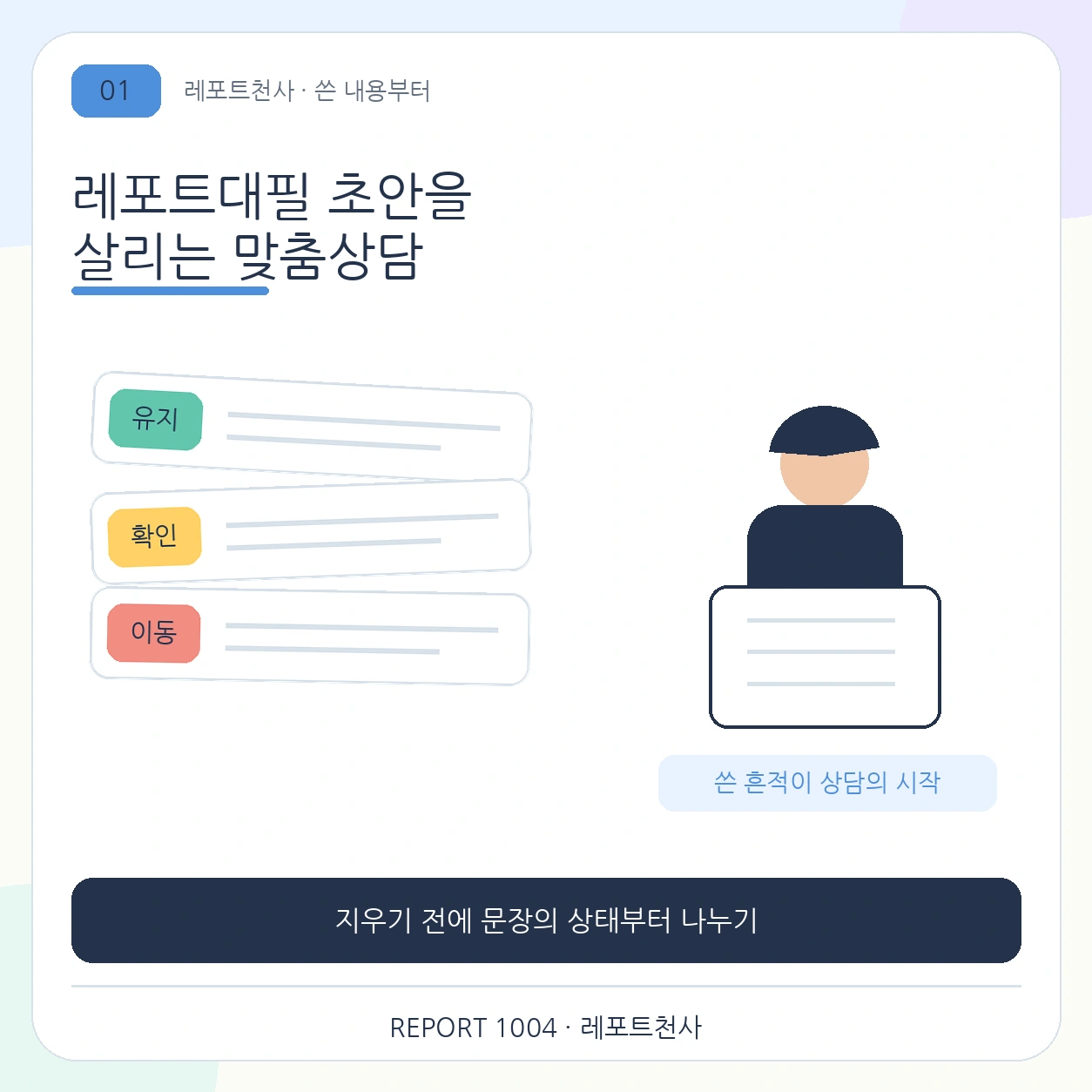 레포트대필 초안을 살리는 맞춤상담 제목 포스터