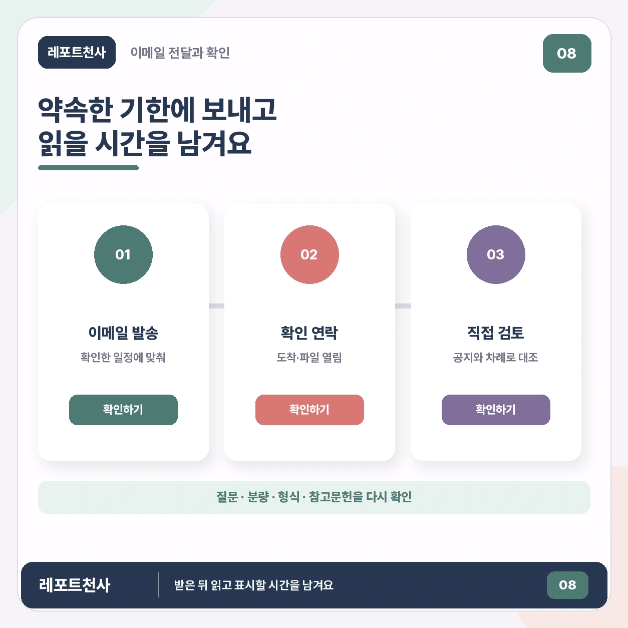 7. 약속한 기한에 이메일로 보내드려요 포스터