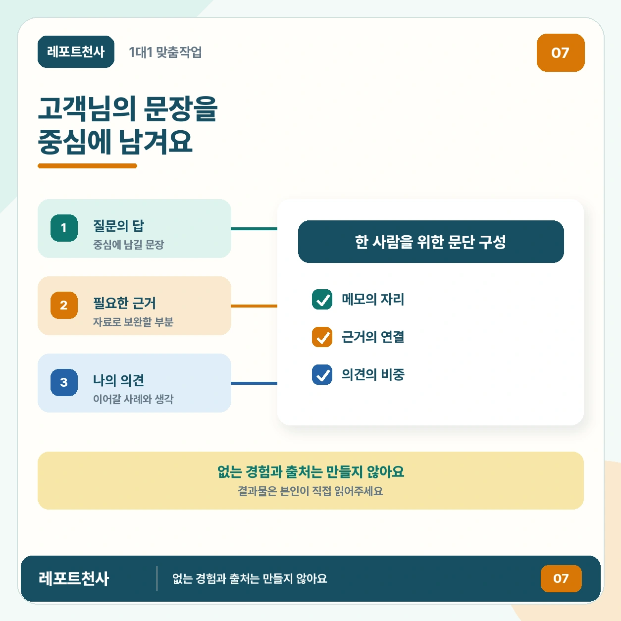 6. 고객님의 문장을 중심에 남겨요 포스터