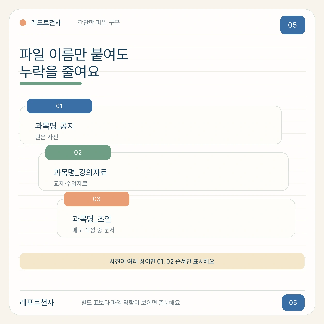 4. 파일 이름을 간단히 붙이면 확인이 빨라요 포스터