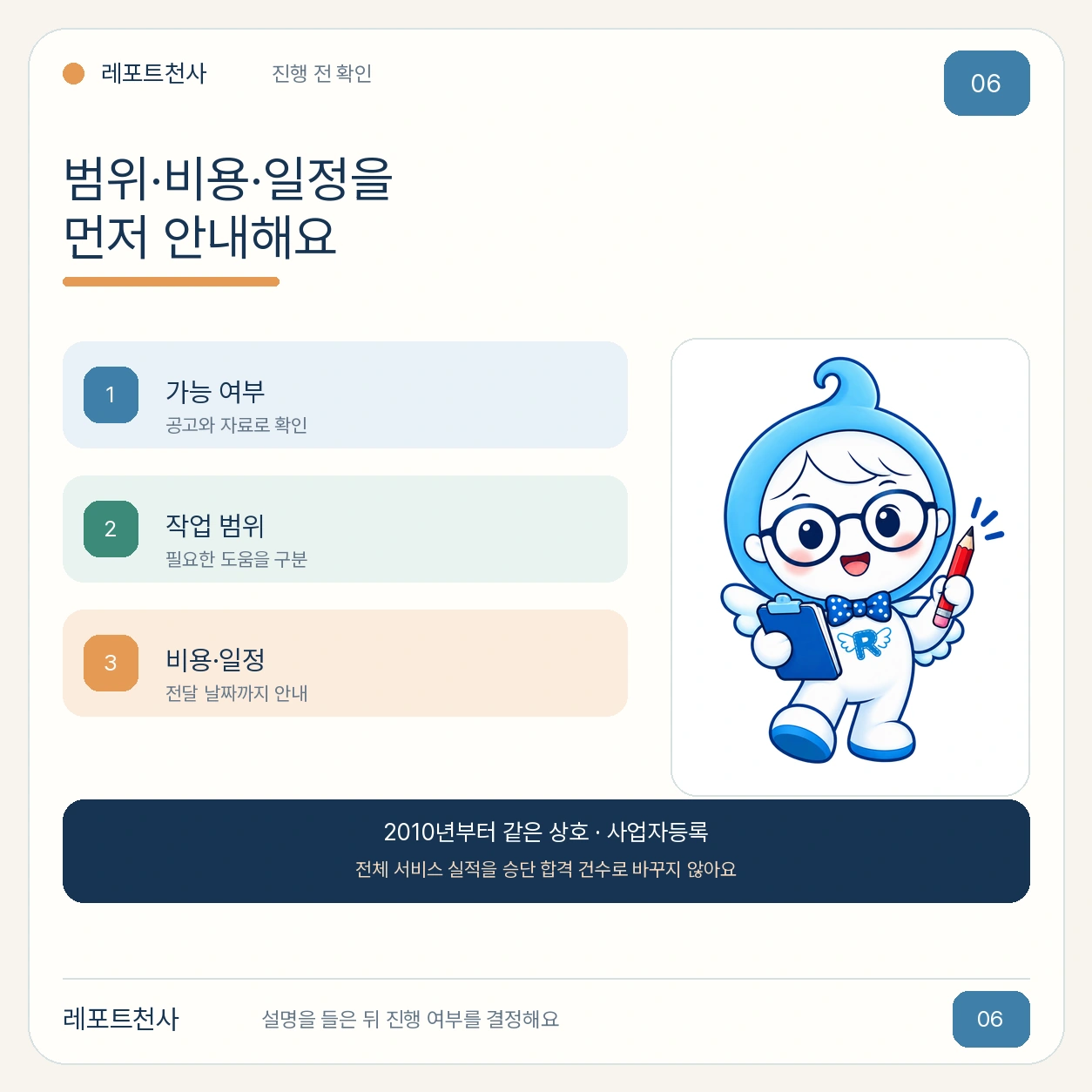 5. 시작 전에 범위와 일정을 분명히 해요 포스터