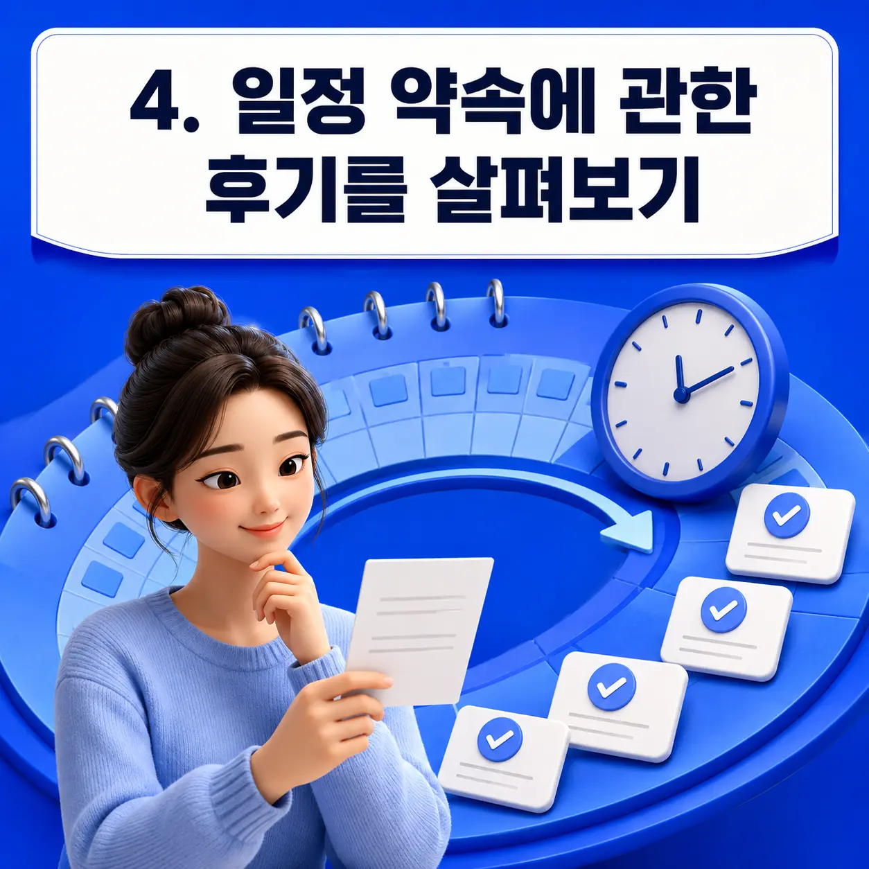 4. 일정 약속에 관한 후기를 살펴보기 포스터