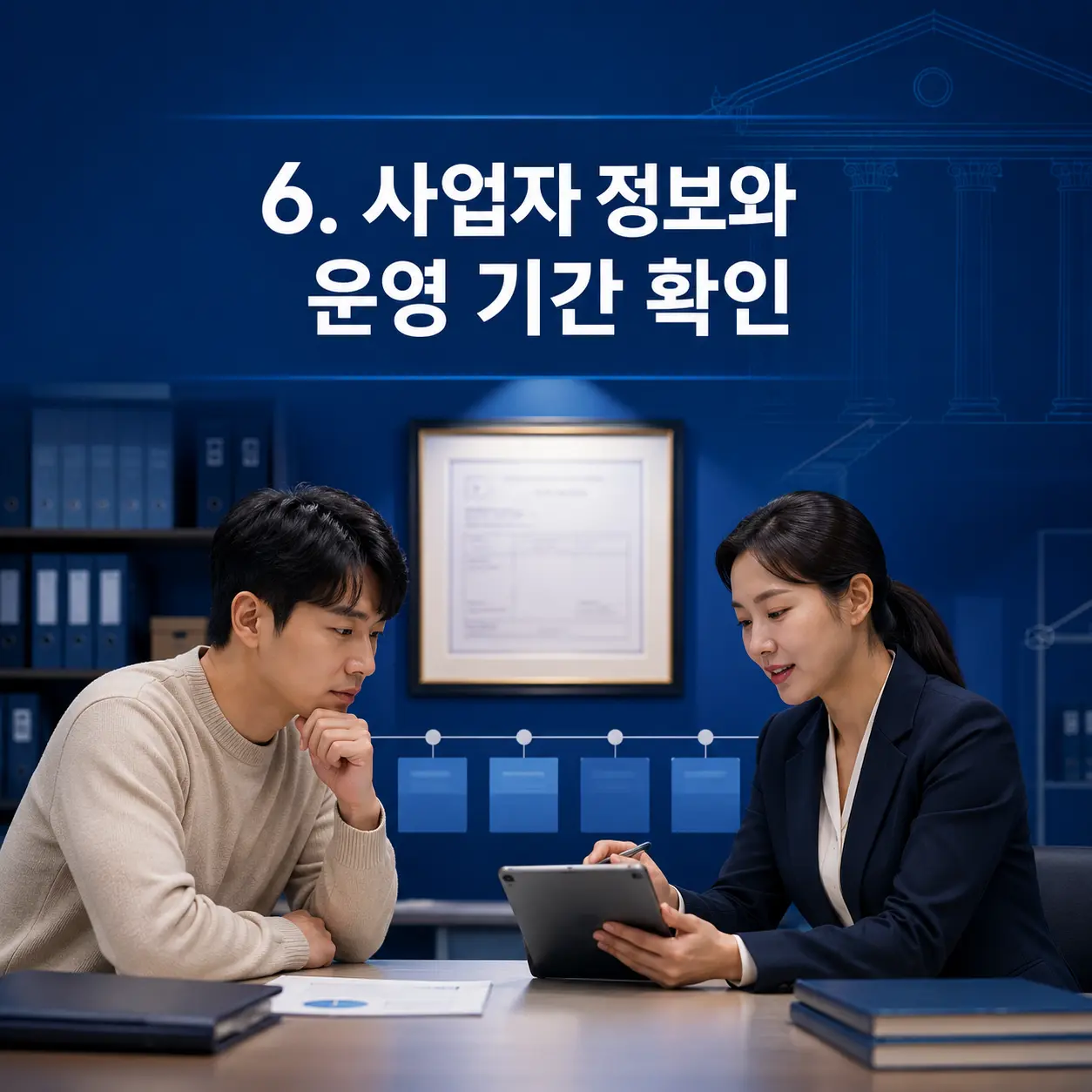 6. 사업자 정보와 운영 기간 확인 포스터